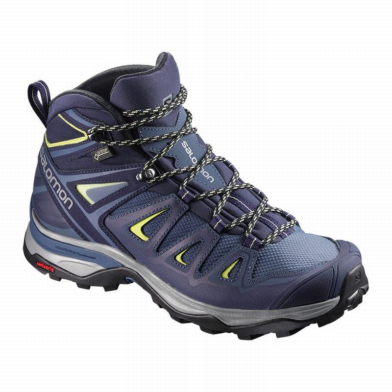 Buty Turystyczne Damskie Salomon X ULTRA 3 MID GORE-TEX - Niebieskie - Polska (497-PKJUNT)